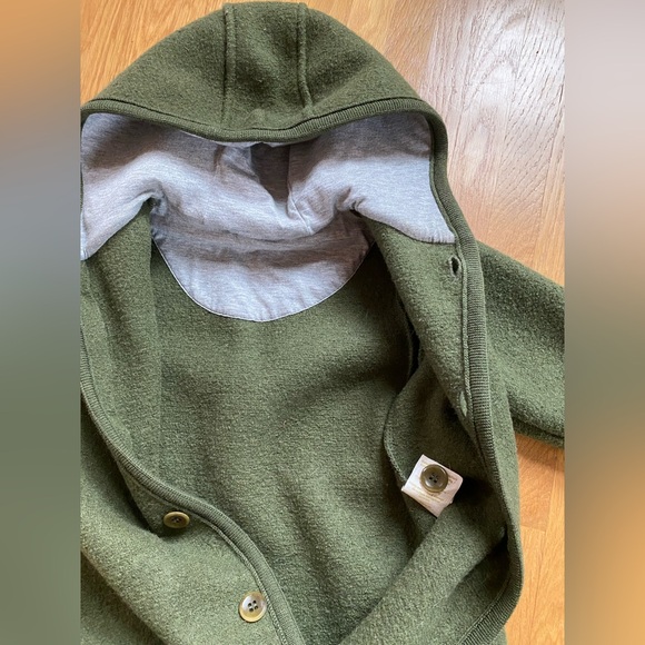 Mama Owl Disana Boiled Merino Wool Overall- Olive, size 12-24 mo - Picture 9 of 12